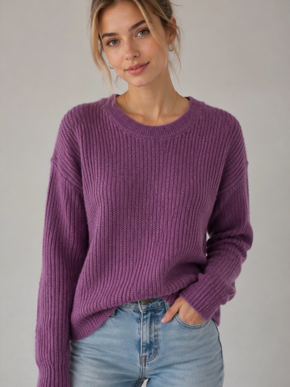 Madewell Deep Purple Crew Neck Sweater